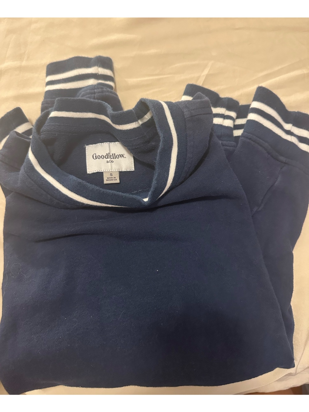 Goodfellow & Co Kids Navy Blue Striped Collar Sweatshirt